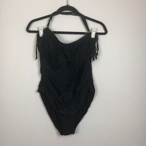 👑 Tropiculture one piece fringe swimsuit